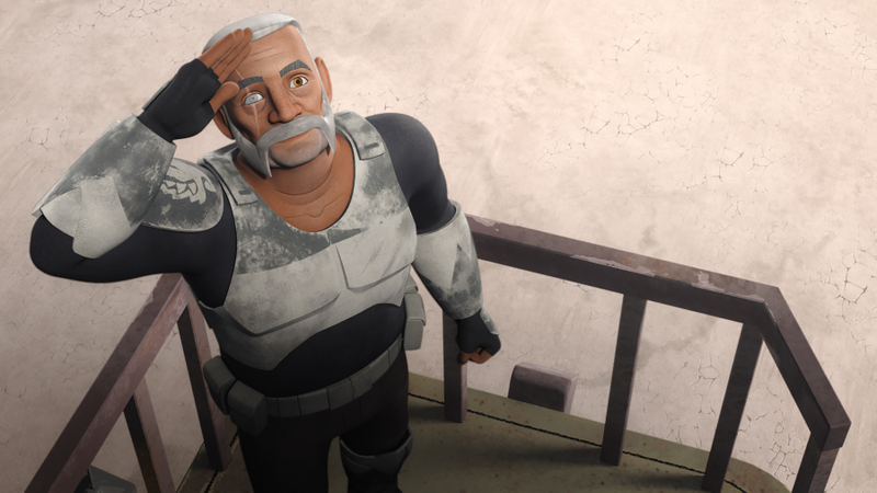 Wolffe saluting